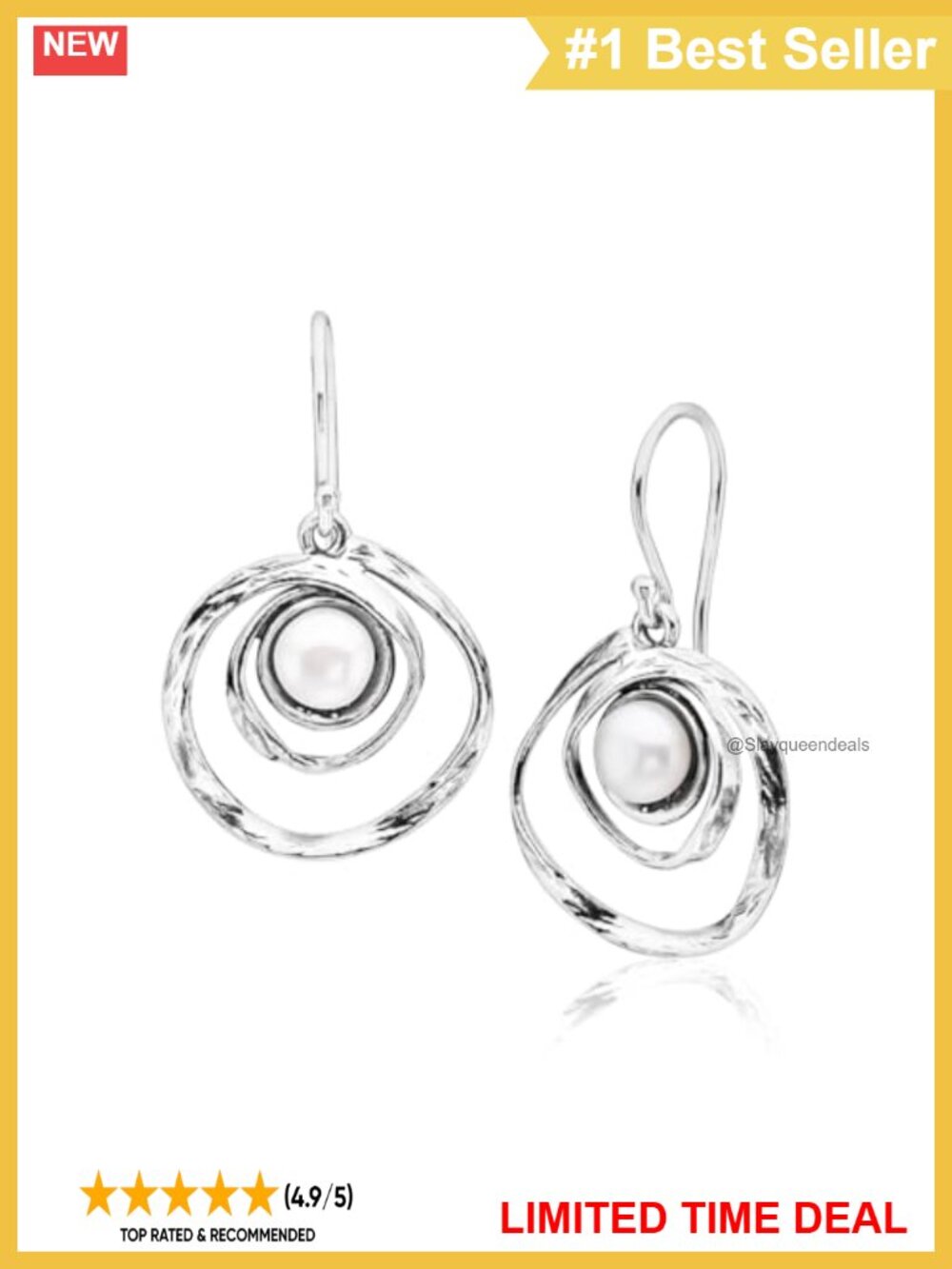 925 Sterling Silver Dangle Earrings Freshwater Pearl Drop Vintage Handcrafted